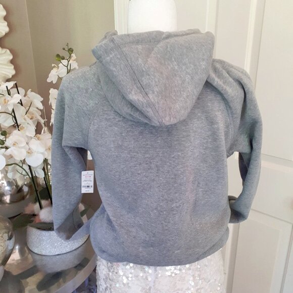 NWT Ardene grey “Too Glam" graphic print hooded sweatshirt, S - Picture 7 of 11